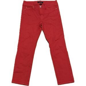 WHBM womens 00 red jeans 5‎ pocket, straight leg